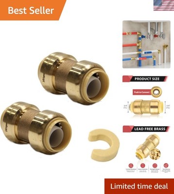 3/4 Inch Push-Fit Couplings - Pack of 2 for Easy Installation with Pex & Copper