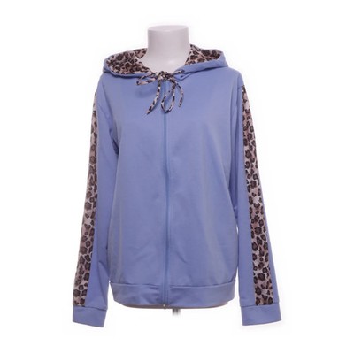 Kapuzenpullover, Größe: L, Blau/Mehrfarbig, Polyester, Leopard, Damen #ylQ