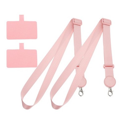 2 Stück Telefonriemen verstellbar Crossbody Handgelenk Hals hellrosa
