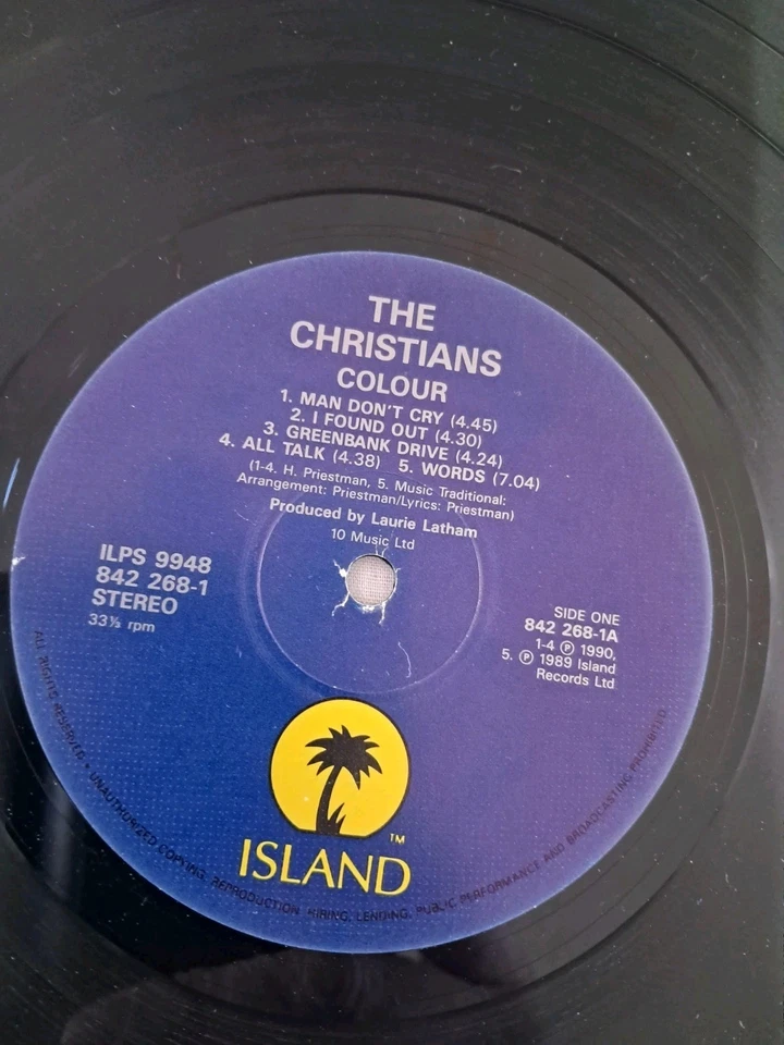 The Christians Colour LP Island Records ILPS 9948 UK 1990 First Press A1u - Image 4 of 4