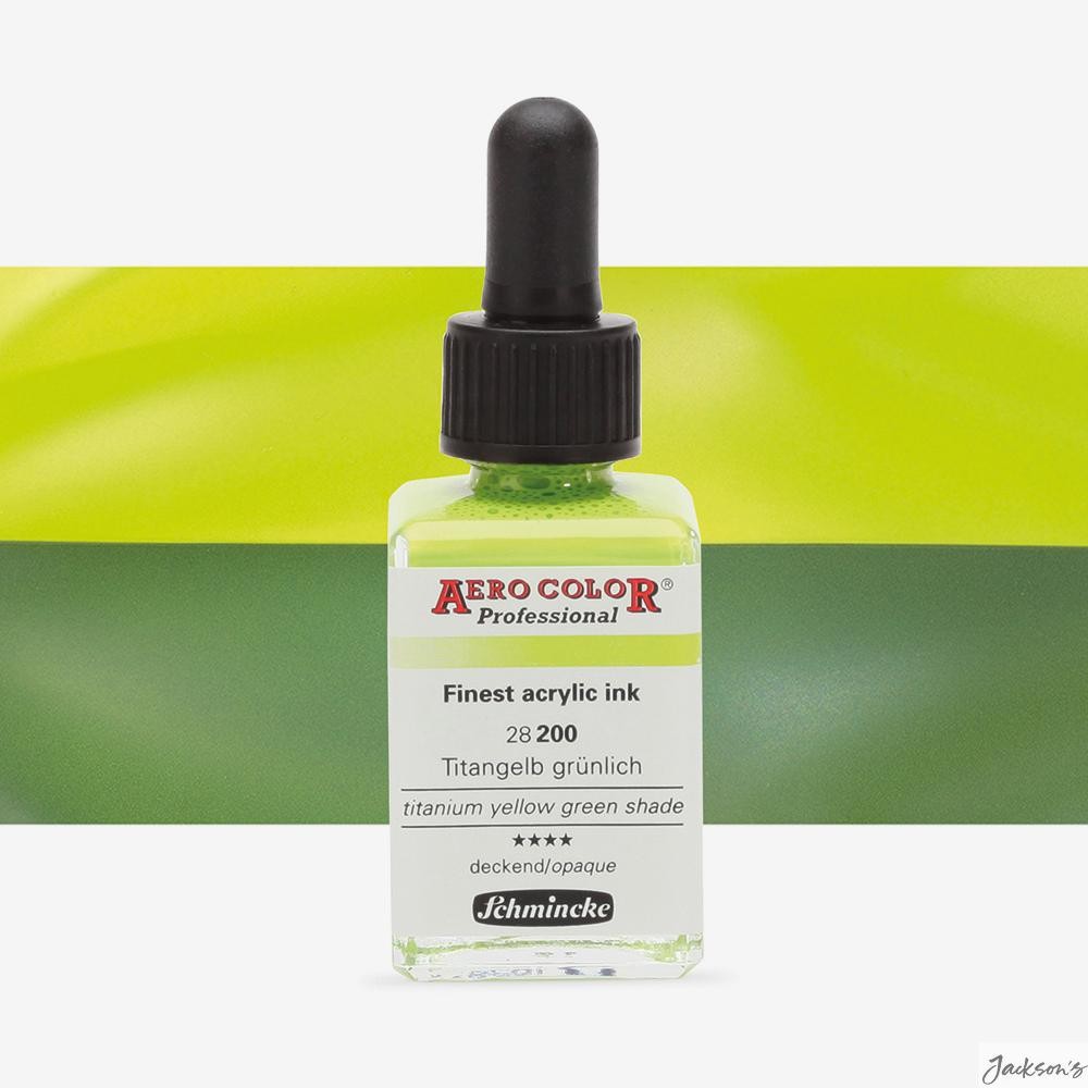 Schmincke Aero Color Acrylic Ink 28ml Titanium Yellow Green Airbrush Paint