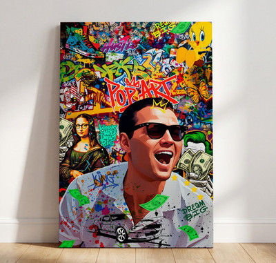 Pop-Art The Wolf of Wall Street - Leonardo Di Caprio Acrylglas Leinwand Wandbild