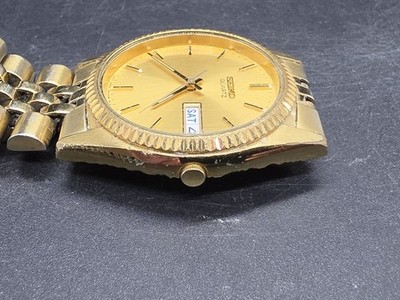 Vintage Seiko Presidential Day Date Quartz Watch 7N43-8111 Gold