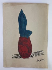 Andy Warhol COA Art Painting Original Drawing Vintage Paper Signed