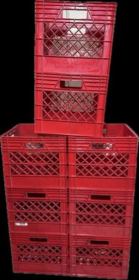 4 Rigid Milk Crate Set 12x12x10 1/2 used College Dorm 