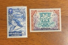 ALGERIA 1968 GRENOBLE WINTER OLYMPIC GAMES SC#380-381 MNH BEAUTIFUL STAMPS