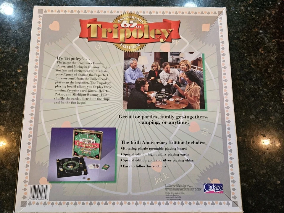 Tripoley 65th Anniversary Edition Rotating Turntable Cadaco Michigan Rummy Poker - Image 2 of 4