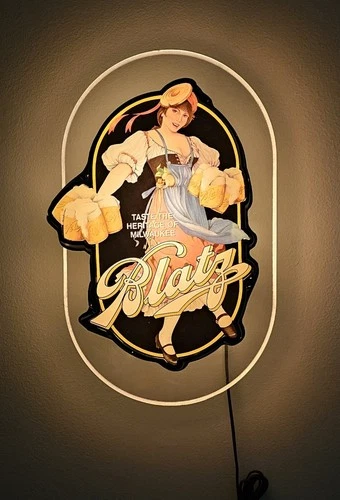 Blatz Beer Vintage Lighted Wall Sign Beer Girl