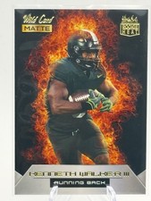 2022 Wild Card MATTE - Kenneth Walker III Rookie Heat Black-Orange Flames (RC). rookie card picture