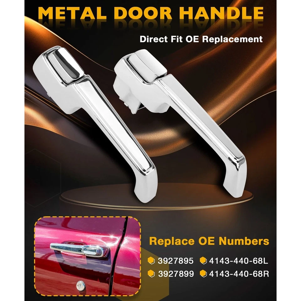 67-72 Chevrolet C/K Pickup Truck Outside Door Handle Chrome PAIR C10 Suburban - Imagem 3 de 4