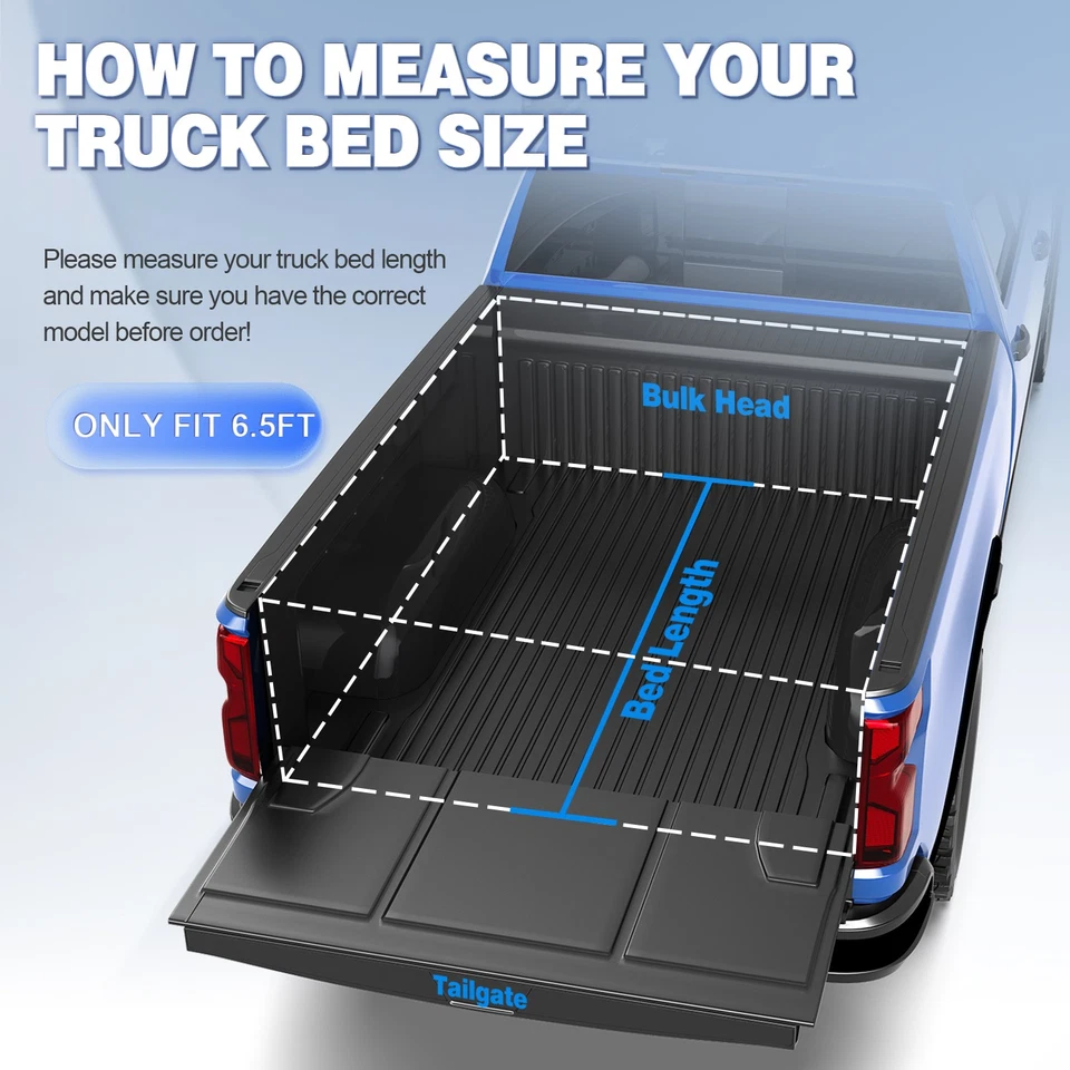 6.5FT FRP Hard Truck Bed Tonneau Cover For 88-02 Chevy GMC C/K 1500 2500 4-Fold - Изображение 3 из 4
