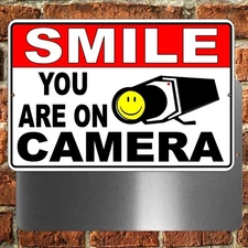 Smile You Are On Camera 8" x 12" Sign Metal warning video surveillance security