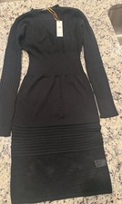 IMMODEL Black Knit Midi Dress Size L