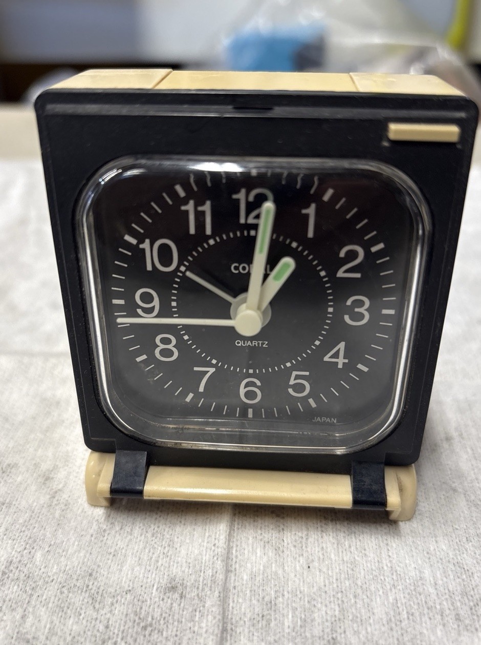 Vintage Copal Quartz Folding Travel Alarm Clock World Time Japan Works HQ260