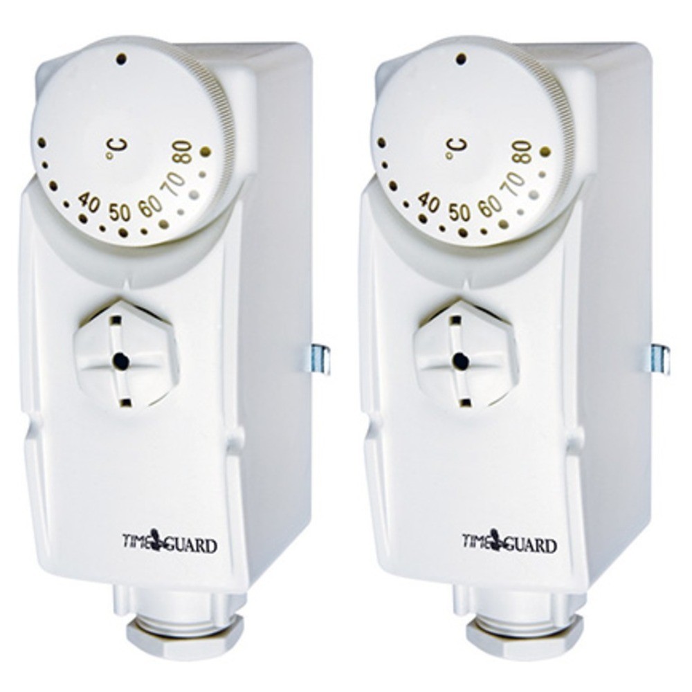 2 x Timeguard TRT044 Cylinder / Pipe Central Heating Thermostats 40°C - 80°C