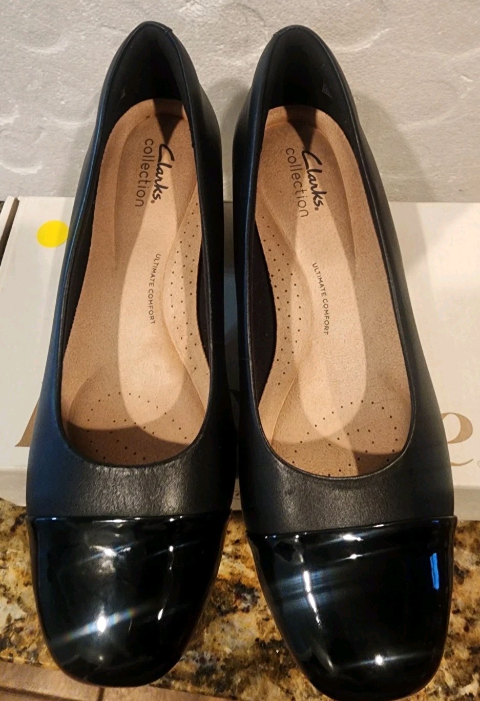 Clarks Marilyn Sara Black Leather Womens Pumps Size 9 New Without Box