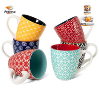 Kaffeetassen Set 6Er 350Ml Porzellan Bunt FüR Kaffee Tee Geschenk