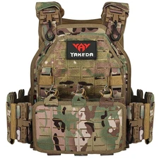 YAKEDA Tactical Vest for Men 1000D Nylon Quick Release Laser-Cutting Modular ...