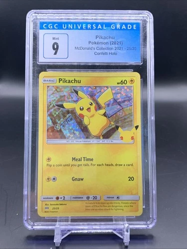 2021 Pokemon McDonald's Collection #25 Pikachu Confetti Holo CGC 9 MINT