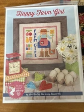 Lori Holt Cross Stitch Pattern “Happy Farm Girl” It’s So Emma Full Color NEW