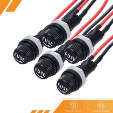 5 x Panel Mount Fuse Holder 5x20mm AC 250V 10A Screw Cap Fuse Holders
