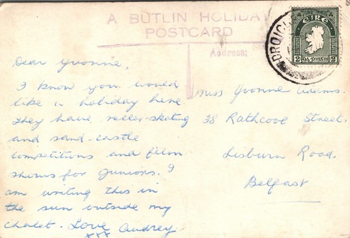 Butlins Holiday Camp Mosney Ireland Postcard Marine Drive Kiddies Playground '52 - Picture 2 of 2