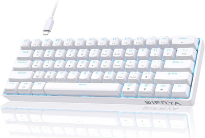 60% Mechanical Keyboard, Dk61Se Wired  Keyboard with Red Switches, LED Backlit U