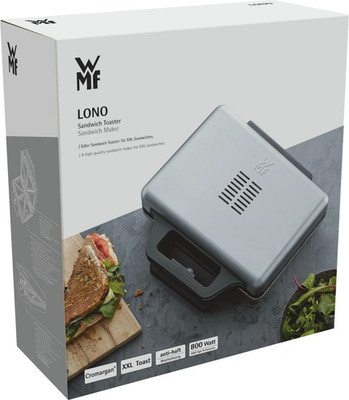 WMF Lono Sandwichtoaster Sandwichmaker matt/silber XXL 2 stufige Höhenanpassung