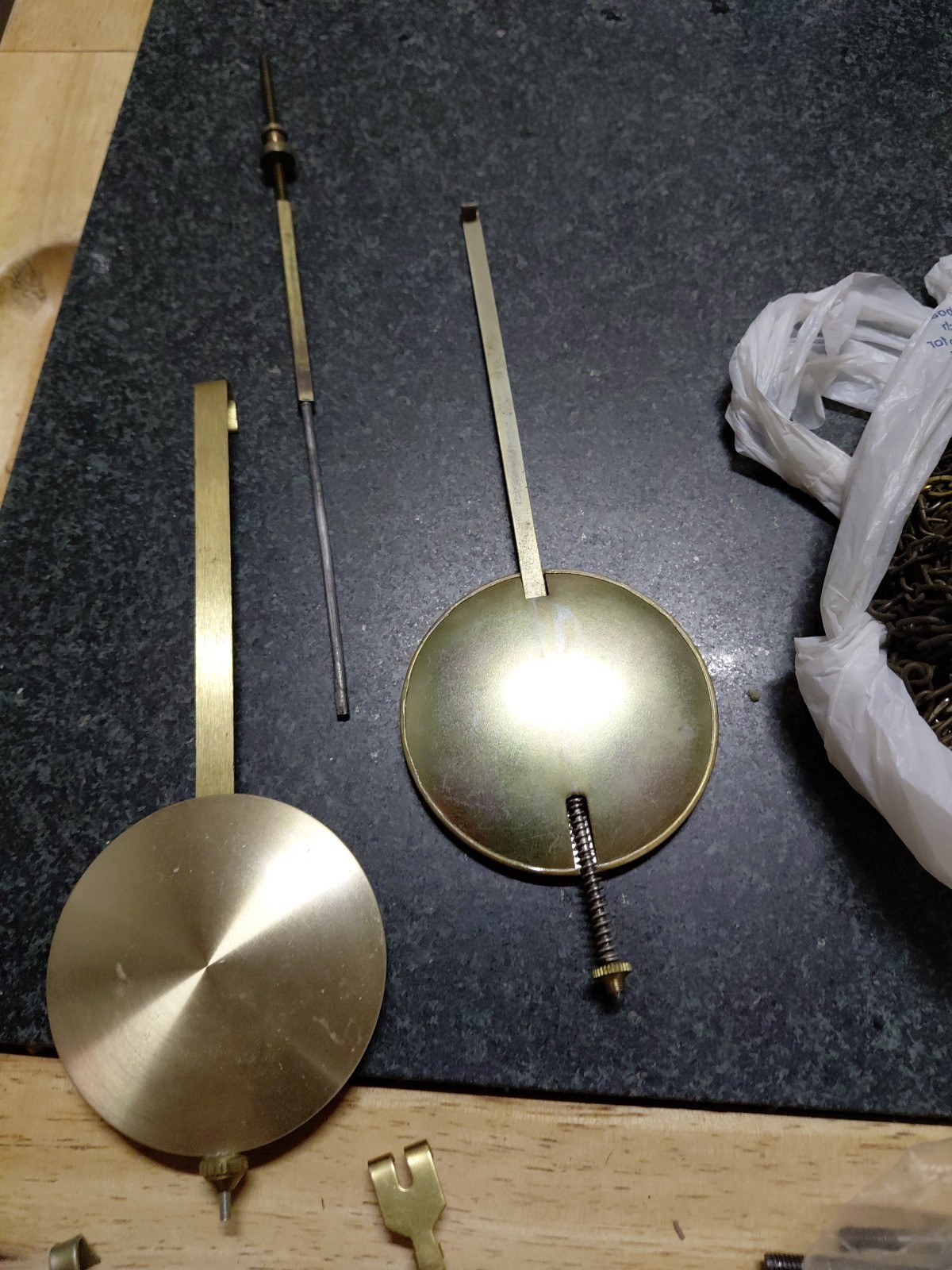 Vintage Clock Parts Pendulums  And Chain Lot Of 20 Plus