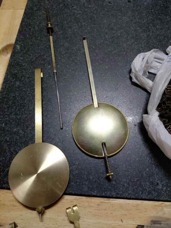 Vintage Clock Parts Pendulums  And Chain Lot Of 20 Plus - Image 3 of 4