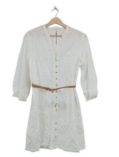 ZARA Sommerkleid Damen Kleid Gr. DE 38 weiß Casual-Look