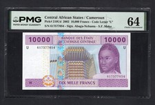 Central African States - Cameroun 10000 Francs 2002 P210Ud UNC Grade 64