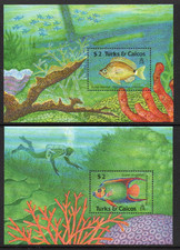 Turks & Caicos Is. 1990 Fish set x 2 min. sheets fine fresh MNH