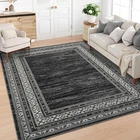 Soft Pearl Velvet Rug for Living Room 8x10 Folding Geometric Accent Throw Rugs