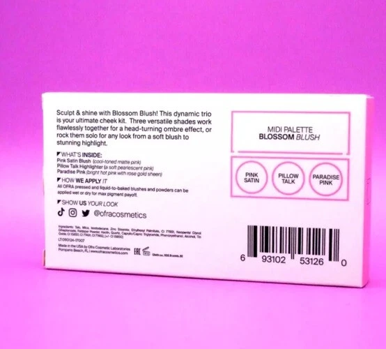 Ofra Cosmetics Blossom Blush Trio Midi Palette PINKS 9g / 0.32 Oz NEW IN BOX - Image 3 of 4