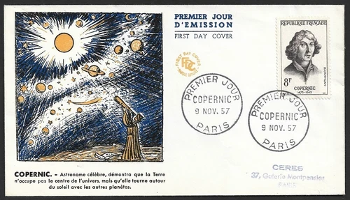 France 1957 Copernic, Paris FDC