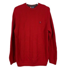 Vintage 1990's Chaps By Ralph Lauren Men Red Crewneck Knitted Sweater Sz Medium