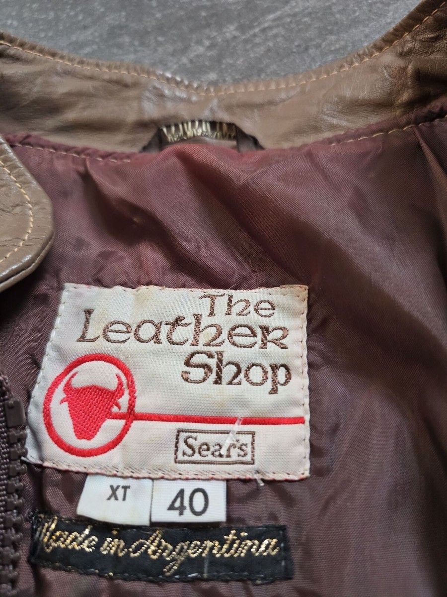 yy.i　The Leather Shop レザージャケット VTG THE LEATHER SHOP SEARS LEATHER MEN'S MOTO JACKET SZ 40 XT | eBay