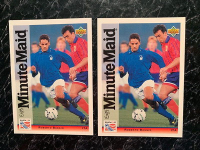 ROBERTO BAGGIO 1994 Upper Deck World Cup Soccer Minute Maid ITALY LOT Of 2