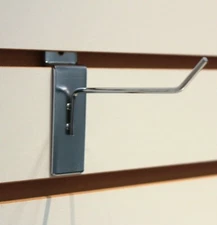 Slat wall Hooks Metal 4" - 1/8" Diameter (4mm) Wire - Chrome (Qty - 100)  NEW