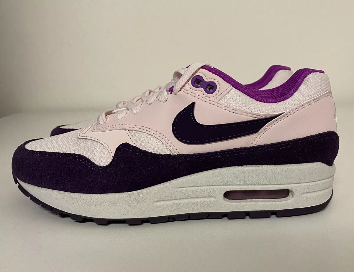 Nike Air Max 1 Light Pink Purple Women&#039;s Sz 7 Running Shoes 90 319986-610 NEW |