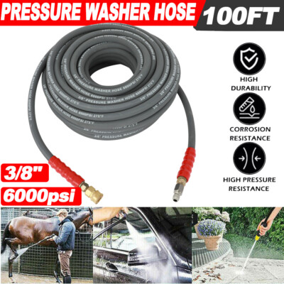 #ad 100ft 2 Wire Braid New Hot Water Pressure Washer Hose 3 8 in x 6000psi $104.30