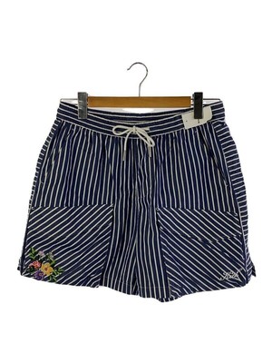 KITH Striped Poplin Thompson Camp Collar Shorts L Cotton Navy 