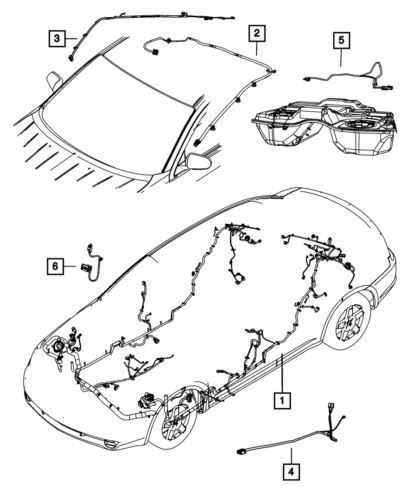 Arneses de cableado del cuerpo unificado para Chrysler 200 2012 (N/P 68103121AC)
