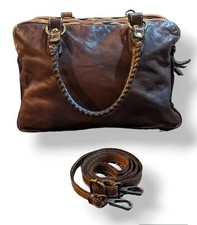 Costanza Rota Genuine Soft Thick Brown Italian Leather Distress Satchel*ex Cond*