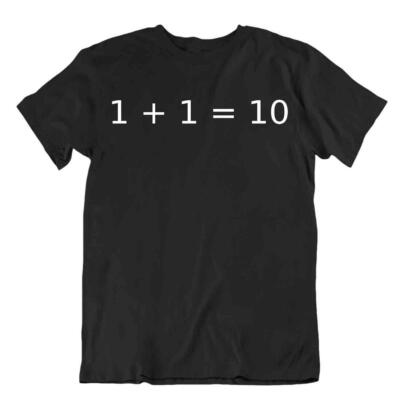 Lustiges Binar Tshirh Programmierer T-Shirt Humor Comic Tee 1+1 Shirt