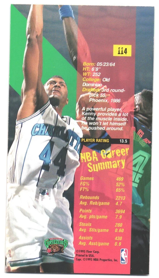 1995-96 Jam Session Kenny Gattison #114 - Image 2 of 2