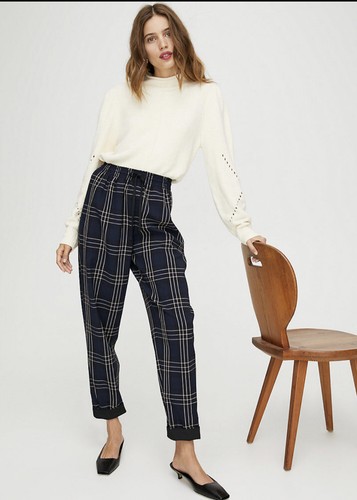 womens wilfred plaid soleste pants size 