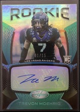2021 Panini Certified Rookie Signatures Trevon Moehrig RC Auto Mirror Teal 01/15