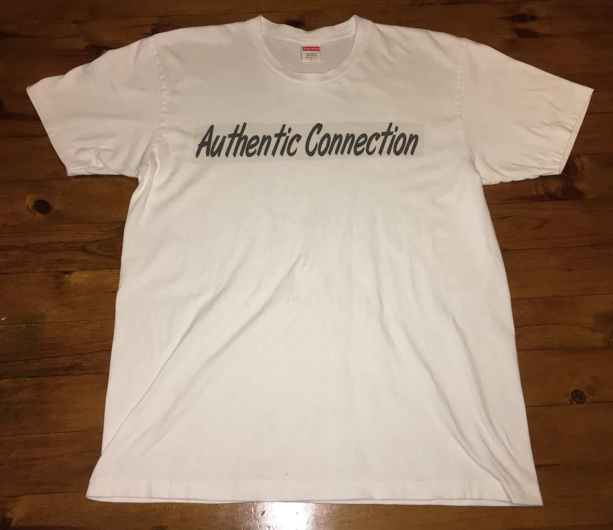 Supreme Blank T Shirt With Custom Graphic White Tag Made In USA Size Large